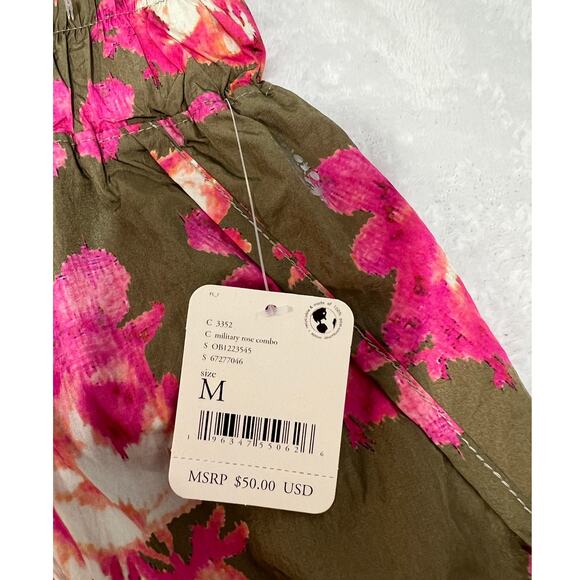 Free People Movement The Way Home Pink Brown Floral Shorts Size Medium Boho NWT - Picture 4 of 10